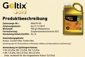 Goltix Gold Metamitron Rüben Feinchemie FCS