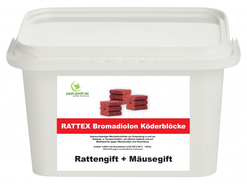 Bromadiolon Köderblöcke Rattex Rattengift und Mäusegift