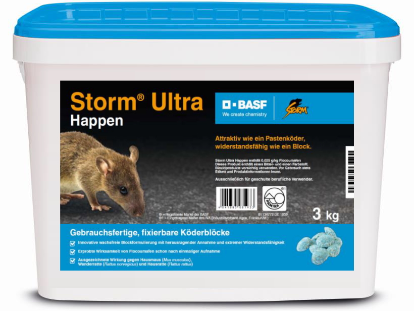 Rattengift Storm Happen 3 kg BASF Compo Rattenköder und Mäuseköder